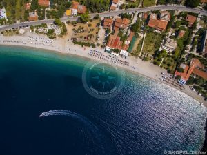 Skopelos Villageges Plaže Panormos Aerial Photo