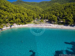 Skopelos safe giude, Skopelos Beaches Kastani Beach Aerial Photo