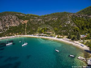 Plaže Skopelos Zračna fotografija Limnonari Beach