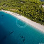 Plage de Skopelos Photo aérienne de la plage de Milia