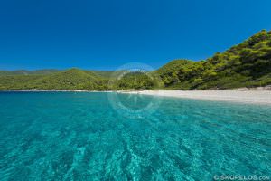 Фота з выглядам на моры на пляжы Скопелас Міліа, прапановы