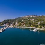 Foto aeree del porto di Glossa Loutraki dei porti di Skopelos