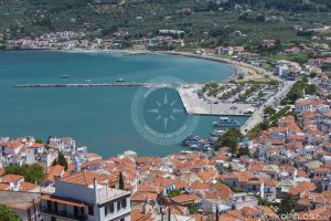 Skopelos Town Village Port Aerial Photo