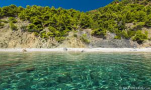 skopelos плажове, velanio плаж skopelos, нудистки плаж в skopelos, плажове в близост до chora