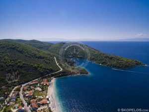 Skopelose külade rannad Panormose õhufotod, Skopelose populaarsed rannad