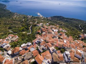 Skopelos kəndləri Glossa hava fotoşəkili