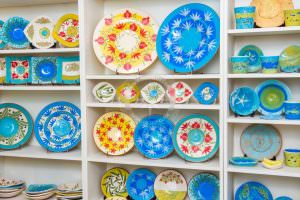 skopelos souvenirs, tourists shops, local art, pottery, ceramics