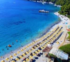 نوار ساحل milia ، skopelos ساحل milia ، skopelos کافه ساحل