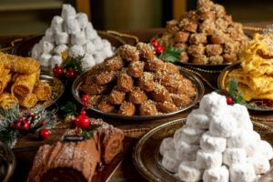 Skopelos christmas dinner elves desserts