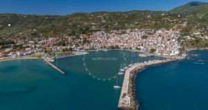 skopelos com chora town panoramic