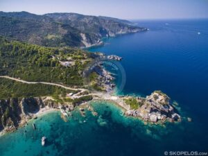Skopelos Beaches Agios Ioannis Cave Aerial Photo