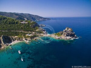 Skopelos Beaches Agios Ioannis Cave Aerial Photo