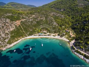 Skopelos Beaches Limnonari Beach Aerial Photo