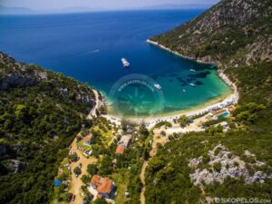 Skopelos Beaches Limnonari Beach Aerial Photo