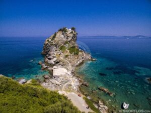 Skopelos Churches Agios Ioannis Aerial Photo Mamma Mia Church, Ai Giannis Kastri
