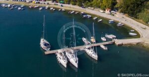 Skopelos Ports Glossa Loutraki Port Aerial Photoσκόπελος Χωριό Λουτράκι, Χωριά , Λουτράκι Λιμάνι, Λιμάνια, Γλώσσα, Βόρειες Σποράδες, Ελλάδα, Καλοκαιρινές Διακοπές