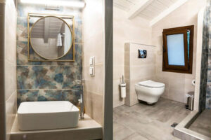 Villa Amaryllis Ground Floor First Bedroom King Size Bed Private Bathroom Kardous Villas Skopelos Greece